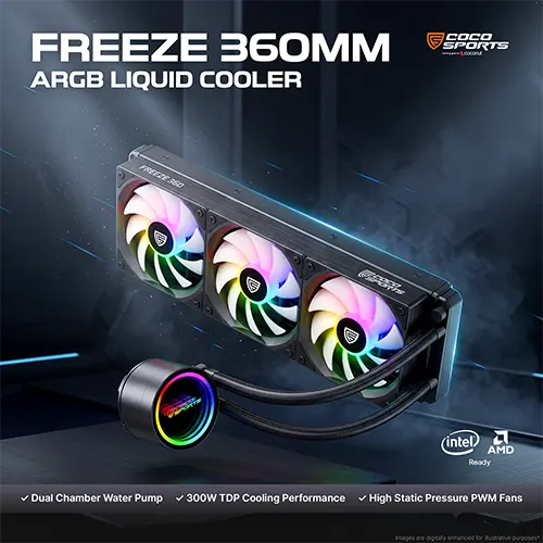 Coco Sports Freeze 360 ARGB 360mm CPU Liquid Cooler